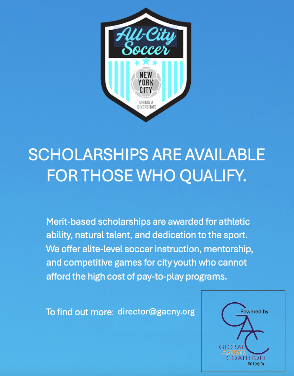 All-City Soccer NYC scholarship program